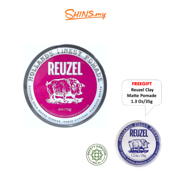 REUZEL Pink Extreme Hold Matte Pomade 4OZ/113G -FREE Reuzel Clay Pomade 1.3Oz [RZ224+RZ2139]