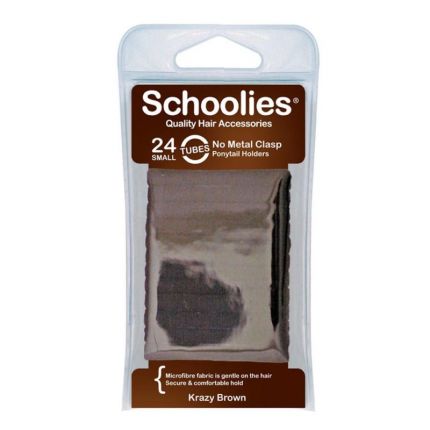 Schoolies Small Tubes Ponytail Holders 24pc Krazy Brown [SCH173]