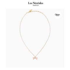 Les Néréides x OPÉRA Necklace pink Riboon & Crystal Pendant OPÉRA NATIONAL DE PARIS [AVOP304/1]