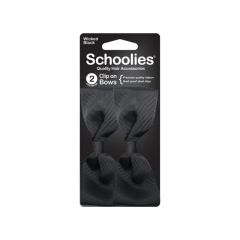 Schoolies Clip On Bow Wicked Black 2PC [SCH434]