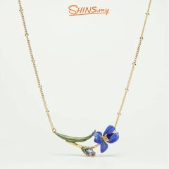 Les Néréides Necklace Siberian Iris LES IRIS DE VINCENT [LNARIV305/1]