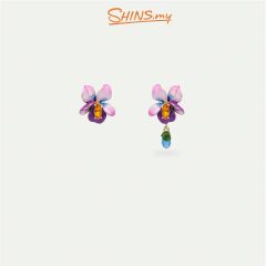 Les Néréides x VERSAILLES Earrings Violet Flower CHÂTEAU DE VERSAILLES [LNAVVE102D/1]