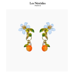 Les Néréides Earrings Baroque style Orange and Orange Blossom JARDINS DE PROVENCE  [LNABJP108T/1]