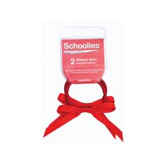 Schoolies Ribbon Bow 2pc Radical Red [SCH365]