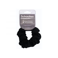 Schoolies Supa-Stretch Scrunchies 2pc Wicked Black [SCH114]