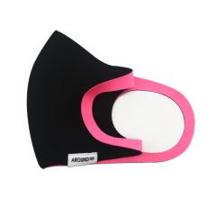 AROUND101 3D Cooling Adult Mask Black Neon Pink - M [AD106]