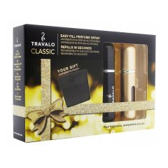 Travalo Classic Gift Set Limited Edition - Black & Gold [GNS111]