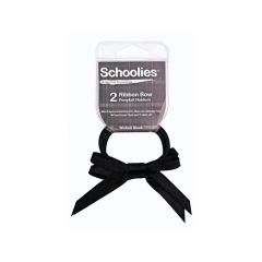 Schoolies Ribbon Bow 2pc Wicked Black [SCH364]