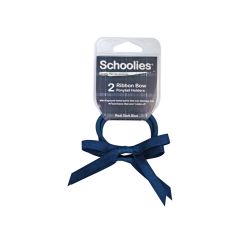 Schoolies Ribbon Bow 2pc Real Dark Blue [SCH361]