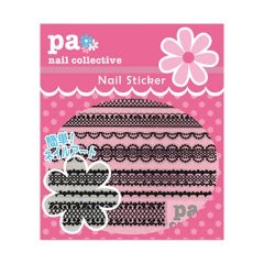 pa Nail Mini Nail Sticker - Simple Black Lace pito 11 [PA911F]