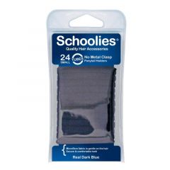 Schoolies Small Tubes Ponytail Holders 24pc Real Dark Blue [SCH171]