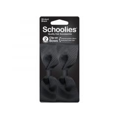 Schoolies Clip On Bow Wicked Black 2PC [SCH434]