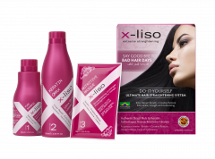 X-Liso Straightening Kit 215ml (Pure Shampoo 80ml + Keratin Qmax 120ml + Mask Sachet 15gr)