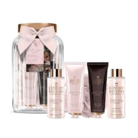 The Luxury Bathing Rituals - 50ml Hand & Nail Cream, 50ml Body Cream, 100ml Body Wash, 100ml Bath Soak, Body Polisher, Keepsake Jar [GC2313]