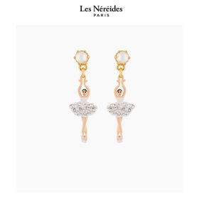 Les Néréides Earrings Ballerina Rhinestone and Pearl PAS DE DEUX [LNAJMDD101T/10]