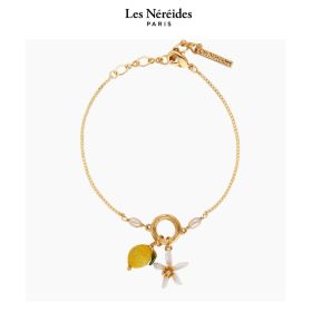 Les Néréides Fine Bracelet Lemon and Lemon Blossom MIGNON CITRON [LNAPMI202/1]