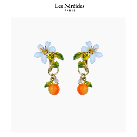 Les Néréides Earrings Baroque style Orange and Orange Blossom JARDINS DE PROVENCE  [LNABJP108T/1]