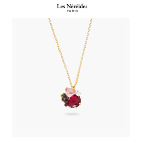 Les Néréides Necklace Roses and Blackurrant Berries NOTES DE COEUR [LNAQNC304/1]