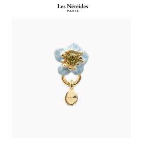 Les Néréides Earring Blue Flower & Faceted Stone SOLIFLORE [LNAWSO101T/1]