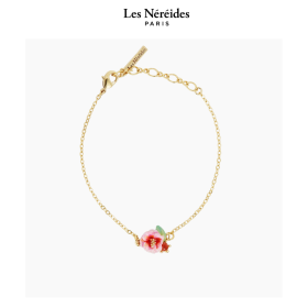 Les Néréides Bracelet Pink Hydrangea Flower and Cut Stone JARDIN D'HORTENSE [LNAVJH203/1]
